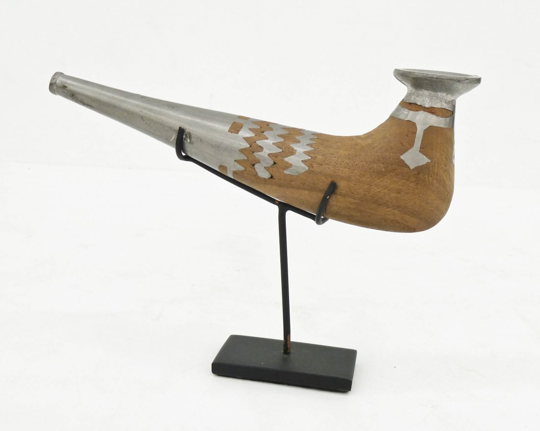 Siberian Eskimo Wood & Lead Pipe by Albert Kulowiyi (1 of 2)