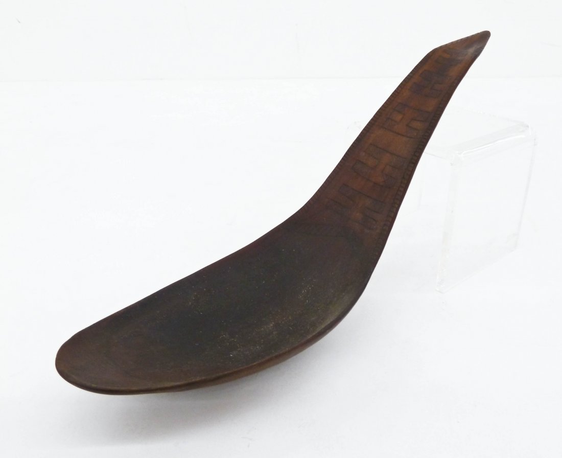 Antique Northwest Coast Sheep Horn Spoon 11''x3.25''. (1 of 4)