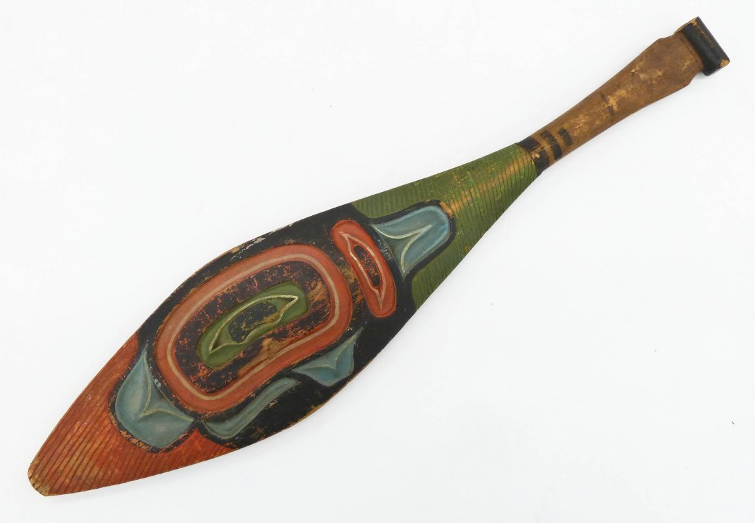 Antique Northwest Coast Dance Paddle 23''x5''. (1 of 3)
