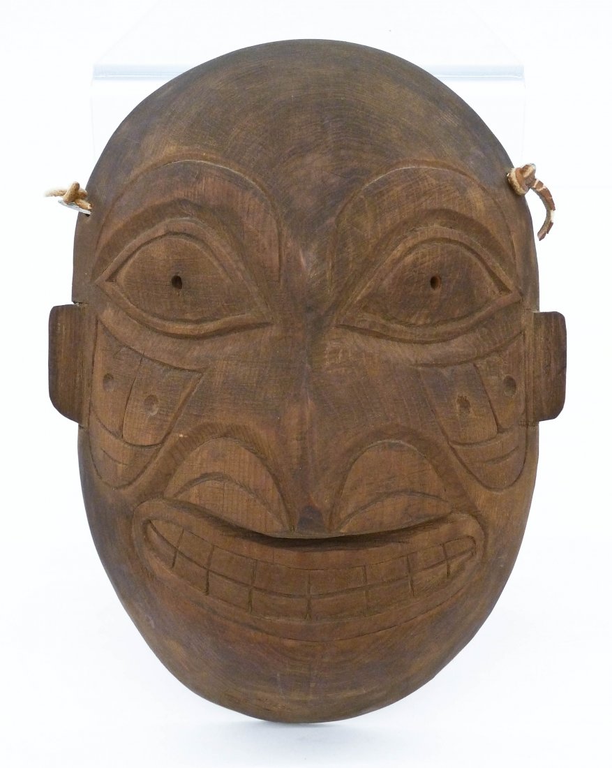 Willie Marks Carved Cedar Mask 9.25''x7''. Carved (1 of 2)