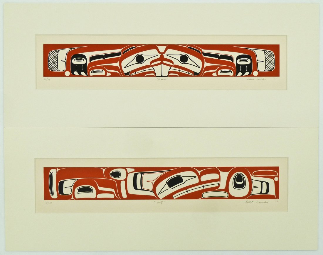 2pc Robert Davidson (b.1946 Haida) ''Wolf'' and (1 of 3)