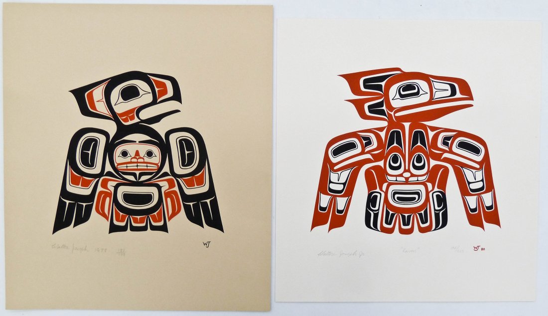 5pc Vintage Northwest Native Small Serigraphs. Includes (1 of 4)