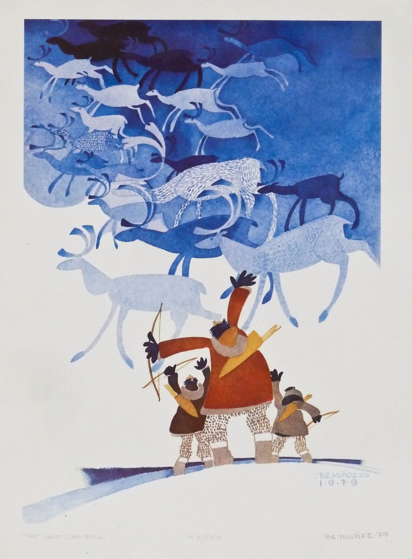 Rie Munoz ''The Last Caribou'' 1979 Lithograph (1 of 2)