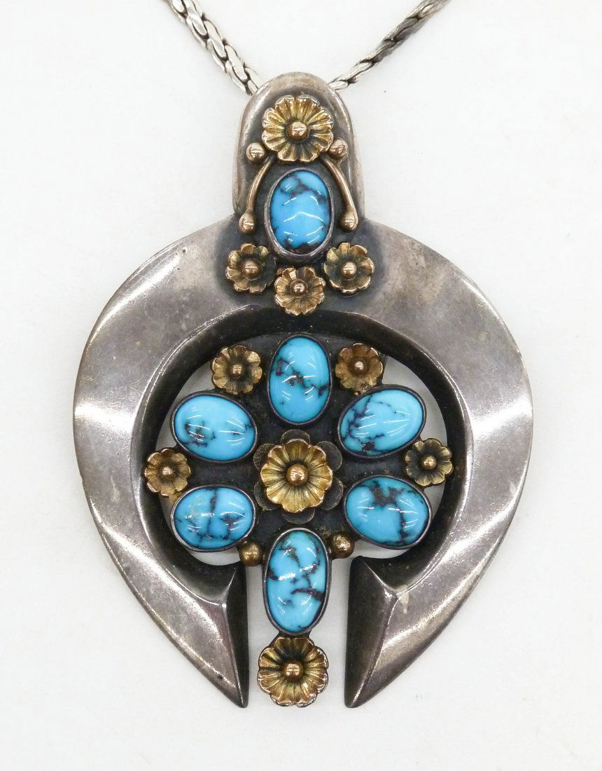 Carl Luthy Navajo Pendant Necklace 2.5''x1.75''. Ornate (1 of 2)