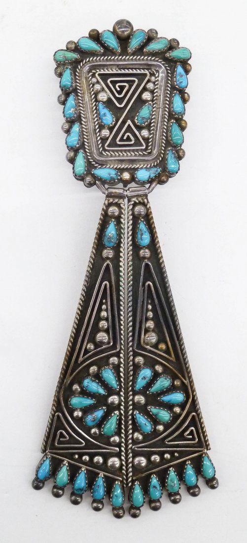 Betty Betoney Navajo Silver & Turquoise Tie (1 of 2)