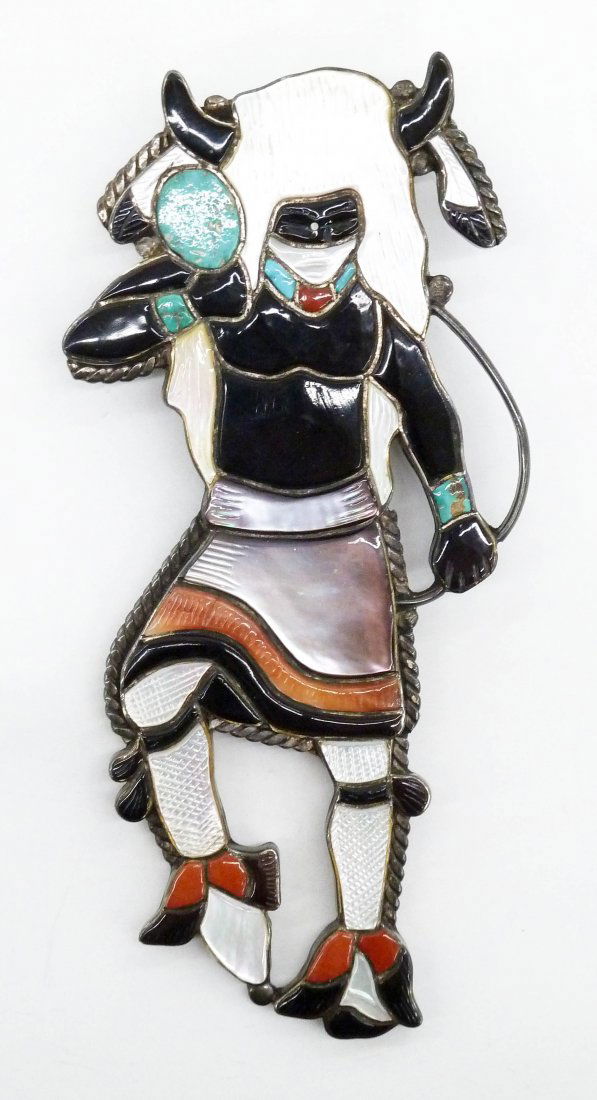 Virgil & Shirley Benn Zuni Figural Bolo Tie 5''x2.25''. (1 of 3)