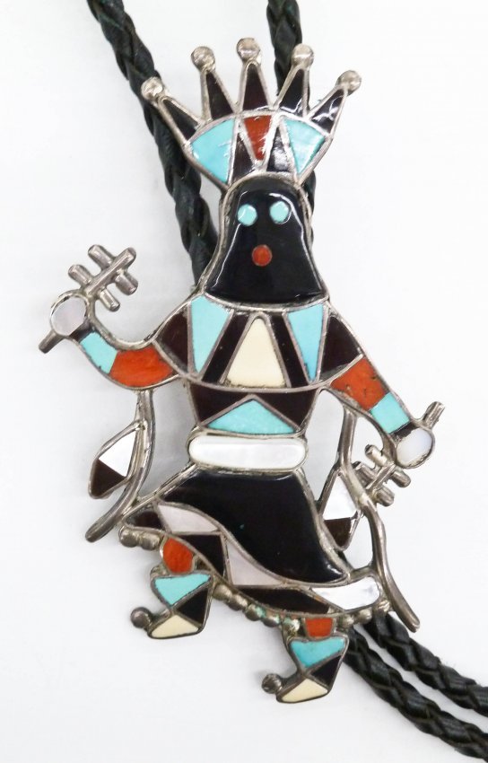 Vera Luna Zuni Kachina Dancer Bolo Tie 4''x2.5''. (1 of 3)