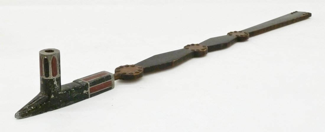 Old Northern Plains Wood & Catlinite Pipe 35''x2''. (1 of 3)