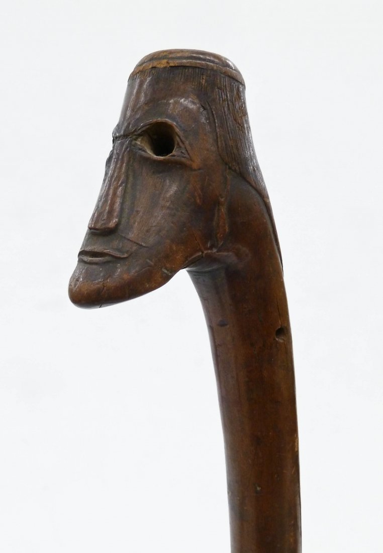 Antique Mandan Carved Chief's Stick 28''x3''. A rare (1 of 5)