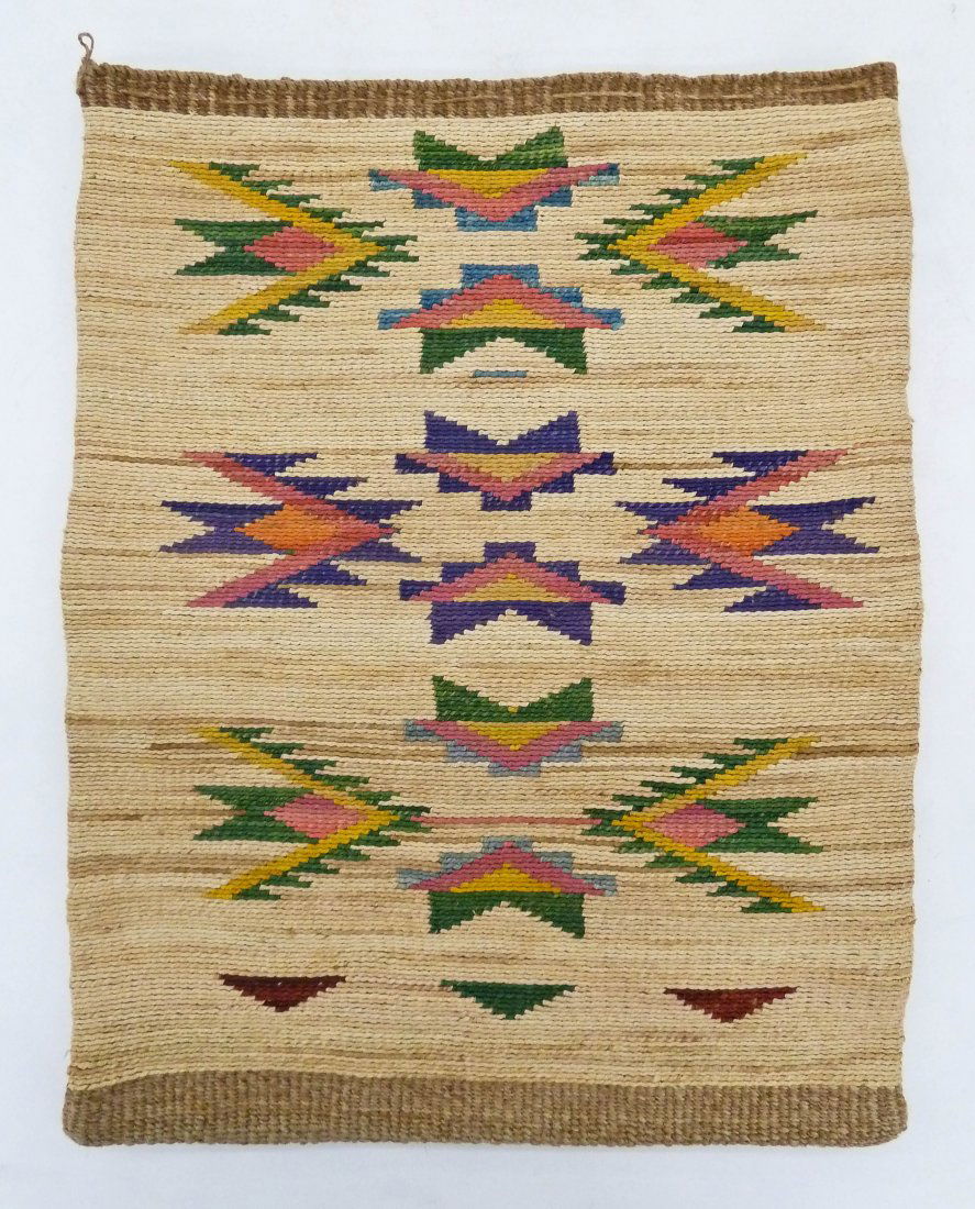 Large Nez Perce Cornhusk Bag 17''x13.5''. Polychrome (1 of 2)