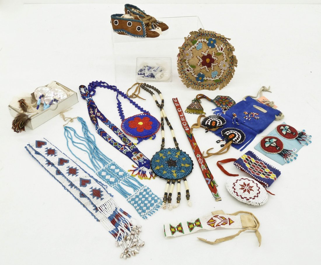 Collection of Native Beaded Jewelry. Lot includes (18) (1 of 2)