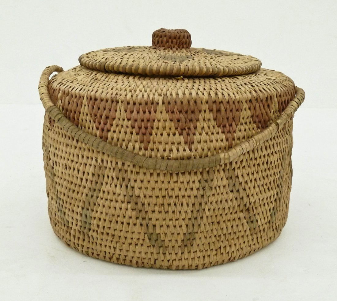 Old Athabascan Covered Basket 6.5''x8.5''. A coiled (1 of 2)