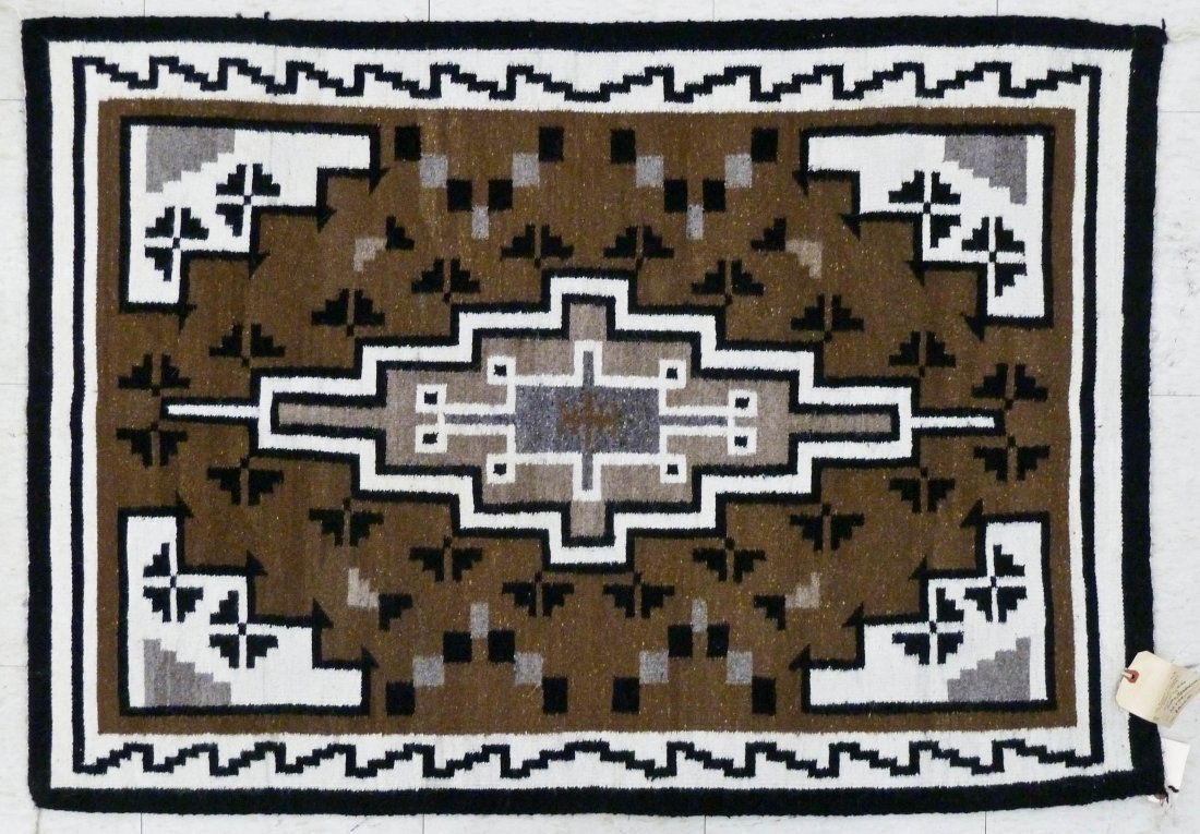 2pc Navajo Geometric Wool Rugs 48''x34'' and 62''x29''. (1 of 3)