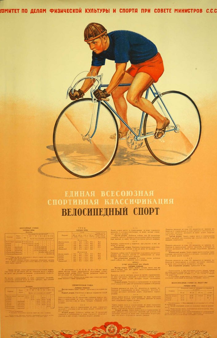 Vekshin, V I, [Committee for Physical Culture and Sport: Vekshin, V I, [Committee for Physical Culture and Sport at the Council of Ministers of USSR] Soviet Original Propaganda Poster. Dated 1953. 32.75''x23'' Stored Rolled, Never Framed, Excellent Conditio