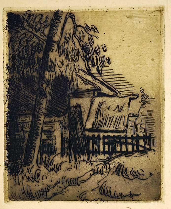 Paul Cezanne (France, 1838-1906) etching [Paysage a: Paul Cezanne (France, 1838-1906) etching [Paysage a Auvers]. Image 13cm x 11 cm, sheet 23 cm x 16.5 cm. Excellent condition. Unframed, looose.