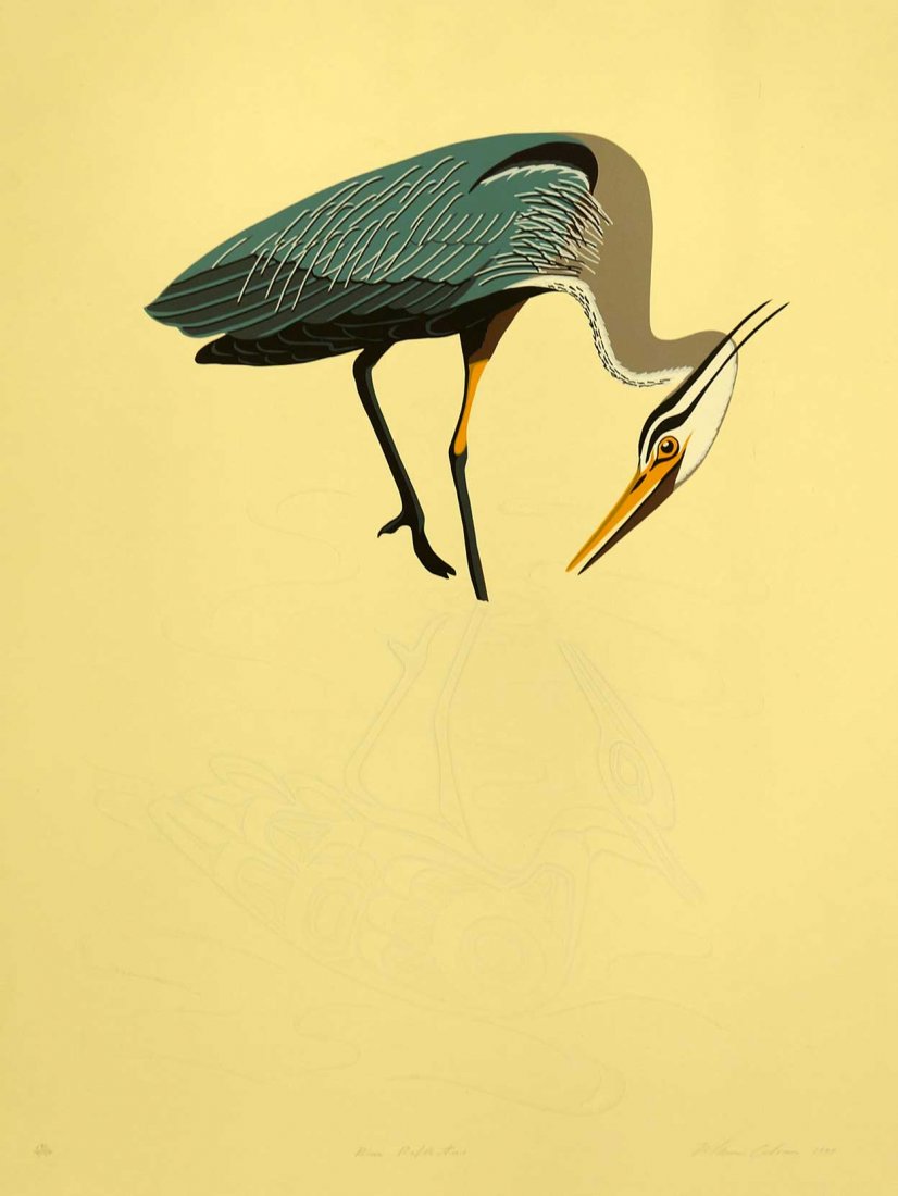 Marvin Oliver [Blue Reflections] Signed & Numbered,: Marvin Oliver [Blue Reflections] Signed & Numbered, 191/449, Dated 1987, 27 1/8'' x 20 7/8'', Unframed, Loose, Very Good Condition