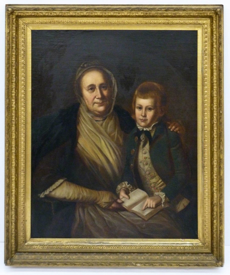 Rembrandt Peale (1778-1860 American) Attributed ''Mrs.: Rembrandt Peale (1778-1860 American) Attributed ''Mrs. James Smith & Grandson'' Oil on Canvas 36''x29'' Image. Rembrandt was the second son of famed portrait artist Charles Willson Peale and this imag