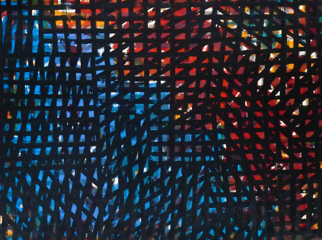 Peter Millett (b.1949 Washington) ''Steps'' 1984: Peter Millett (b.1949 Washington) ''Steps'' 1984 Lithograph in Colors 23.5''x31'' Sheet. Signed and dated at lower corners. Framed by Plasteel with a total size of 24''x31.5''.