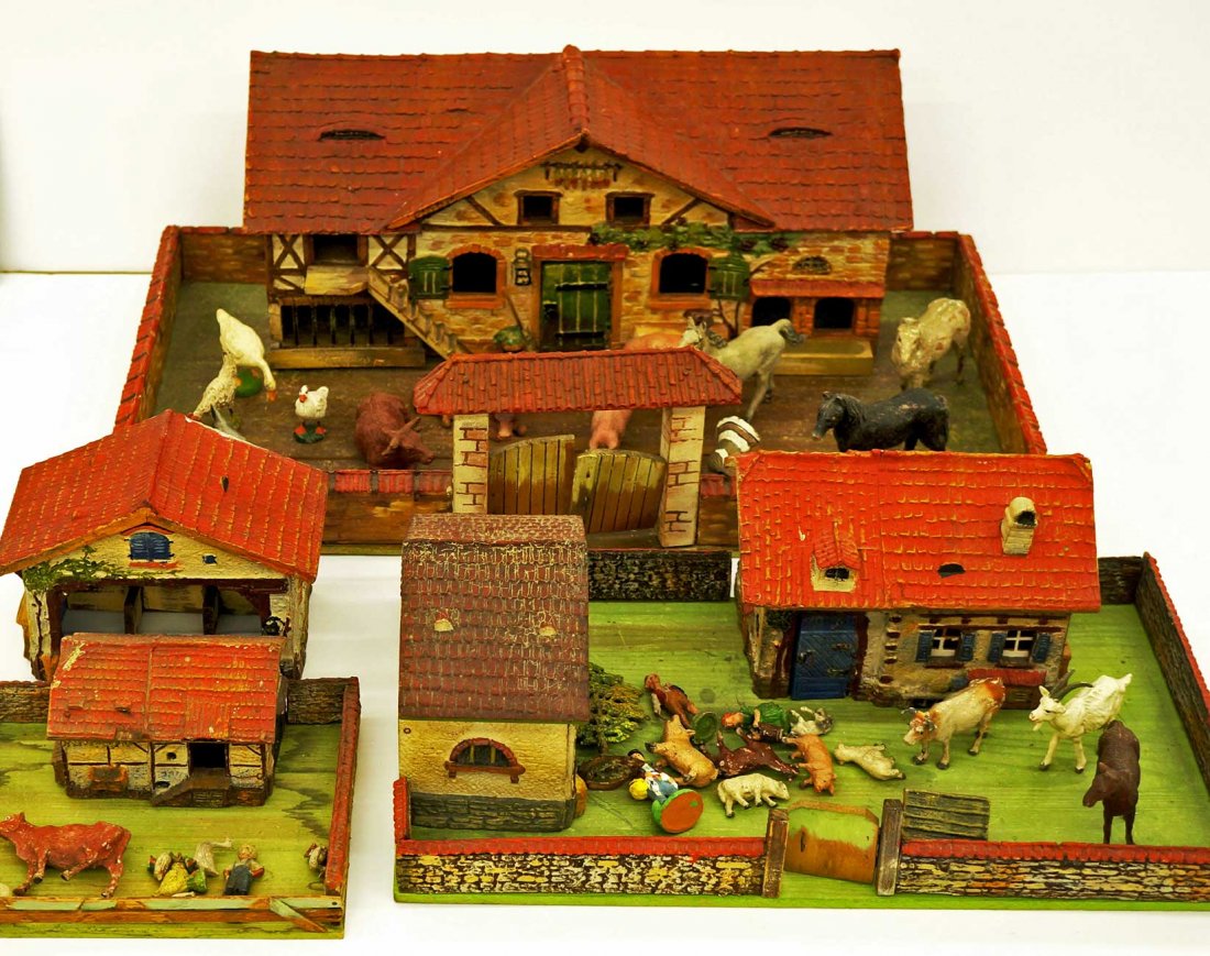Group of Elastolin Farmyard Sets with Houses & Figures (1 of 3)