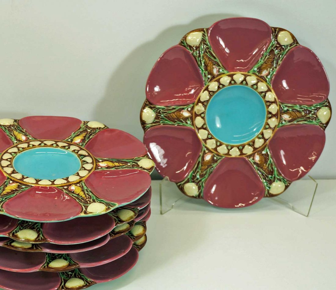 Set of 6 Minton Oyster Plates, 9.5'' diameter, Mid to (1 of 4)