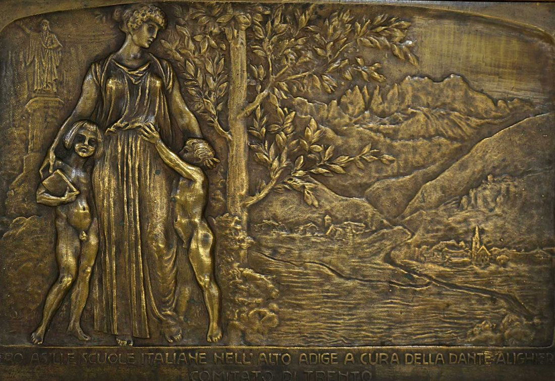 Framed Italian Bronze Classical Plaque, [Comitato Di (1 of 2)