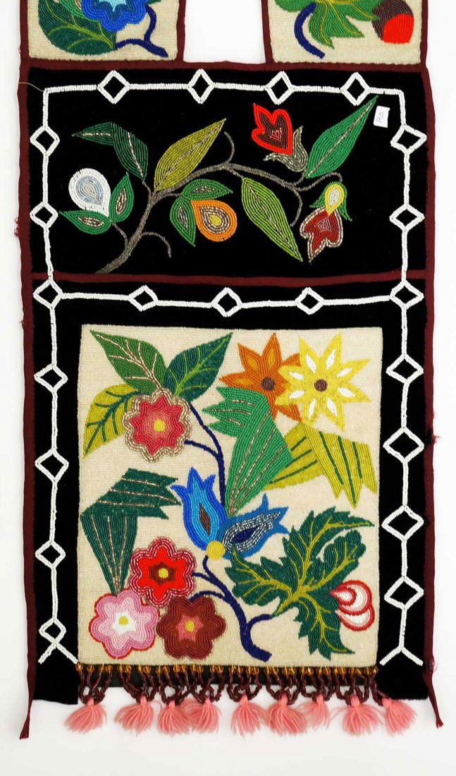 Vintage Woodlands Beaded Bandolier Bag, 44.5'' x (1 of 2)