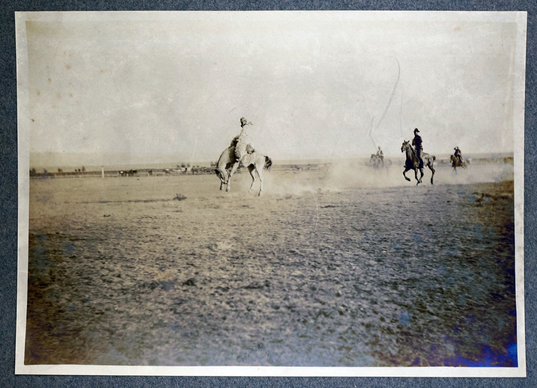 William H. Isberg, Laramie, Wyoming, Antique Mounted: William H. Isberg, Laramie, Wyoming, Antique Mounted Photo, Early 20th Century of Bud Gillespie, Bosler, Texas, Laramie, Wyoming, Image: 4.75'' x 6.75'', total size 7'' x 9'', Identified in pencil ver