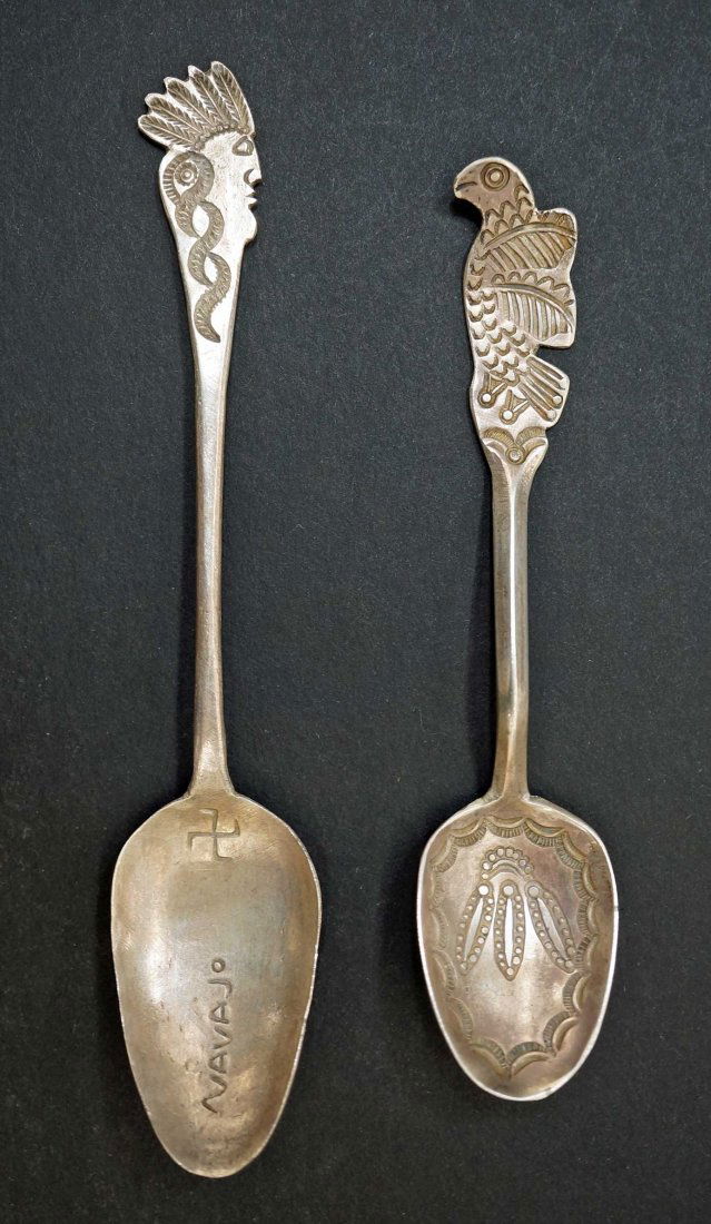 Two Vintage Navajo Southwest Native American Sterling (1 of 2)