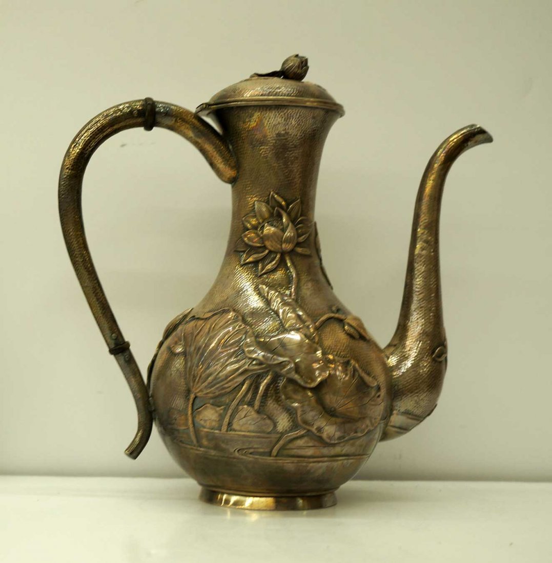 Antique Japanese Export Sterling Silver Coffee Pot, (1 of 4)