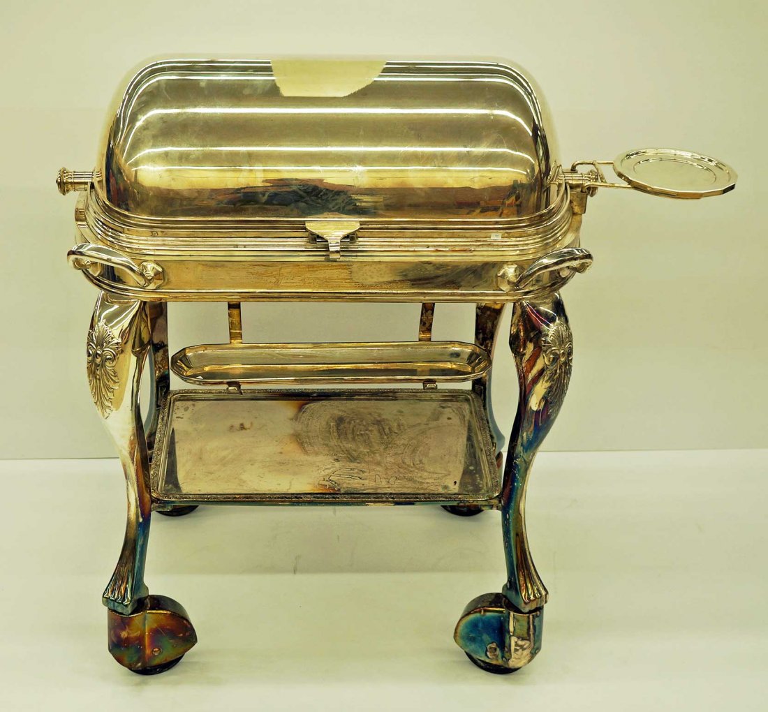 Professional Quality Dome Top Silver Plate Serving Cart (1 of 6)
