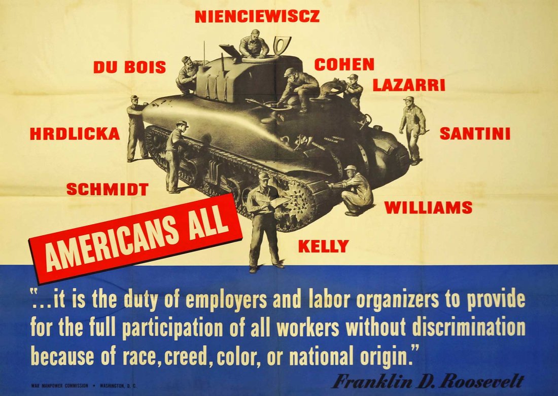 Original WWII Poster, War Manpower Commission. Stored (1 of 2)