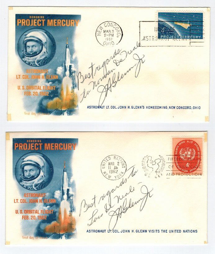 Two John Glenn Signed Project Mercury Commemorative (1 of 1)