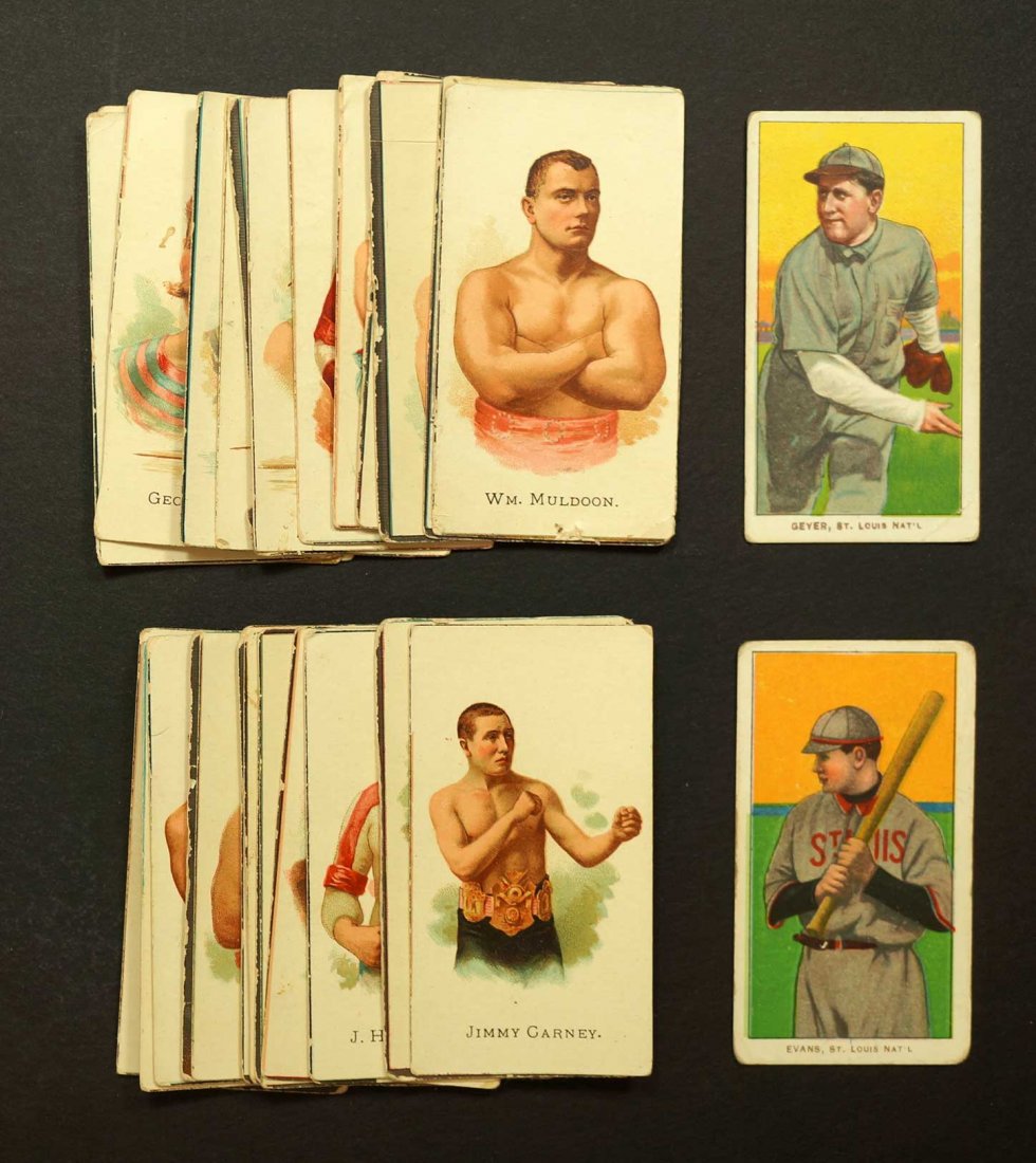 Two T-206 Tobacco Cards, Baseball Players Evans and (1 of 1)