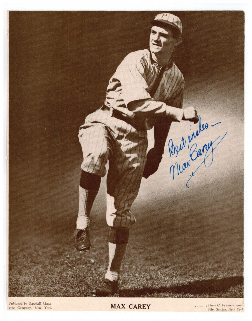 Max Carey Signed Baseball Magazine M-114. Comes with (1 of 1)