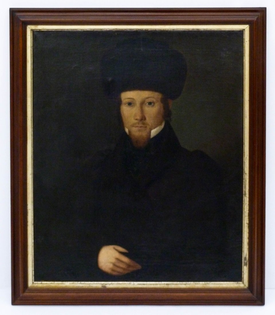 Antique Seated Gentleman Portrait Oil on Canvas 28"x23" (1 of 4)