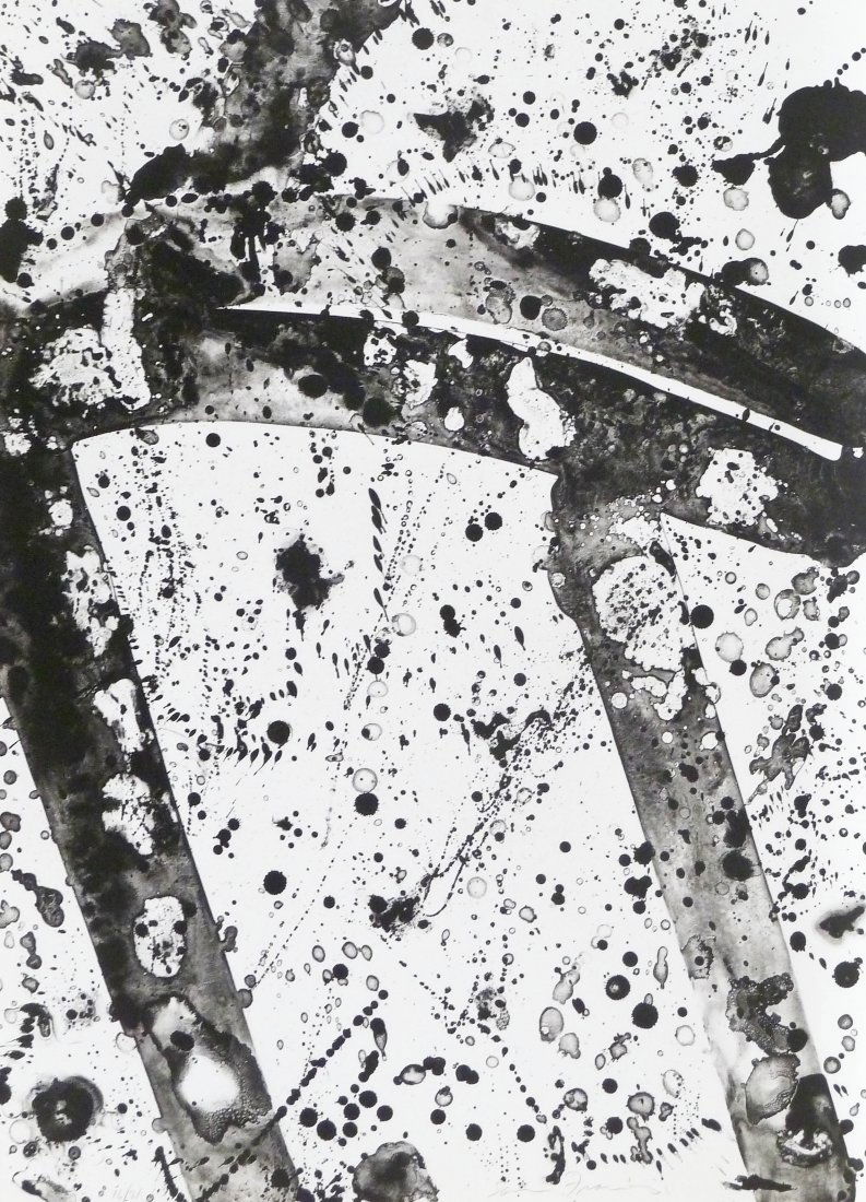 Sam Francis (1923-1994 American) ''Opened'' 1973: Sam Francis (1923-1994 American) ''Opened'' 1973 Lithograph on Arches 36''x26.5'' Sheet. A monochromatic abstract expressionist print. Pencil signed and numbered 16 of 21 edition lower edge. Gallery f