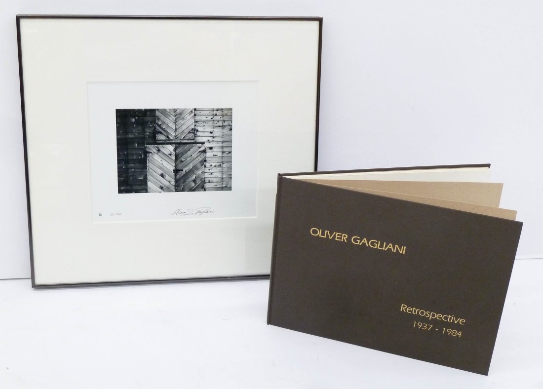 Oliver Gagliani (1917-2002 American) ''Door'' 1984: Oliver Gagliani (1917-2002 American) ''Door'' 1984 Gelatin Silver Print 4.5''x6'' Image. Ink signed with blind stamp lower margin. Total framed size 14.5''x15.5''. Lot comes with a Deluxe Limited Edit