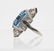 Lady's 23ct Natural Aquamarine Platinum & Diamond Art - 3