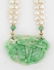 Chinese Jadeite & Freshwater Pearl 14k Necklace 24''.