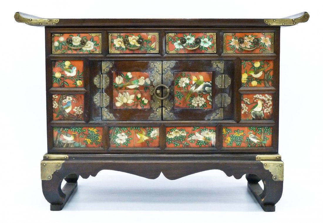 Old Korean Ox Horn Decorated Medicine Chest Jun 30 2016 Mba