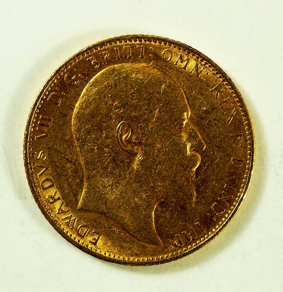 Gold 1906-M Australia Edward VII Sovereign, 8gr, 22mm: Gold 1906-M Australia Edward VII Sovereign, 8gr, 22mm
