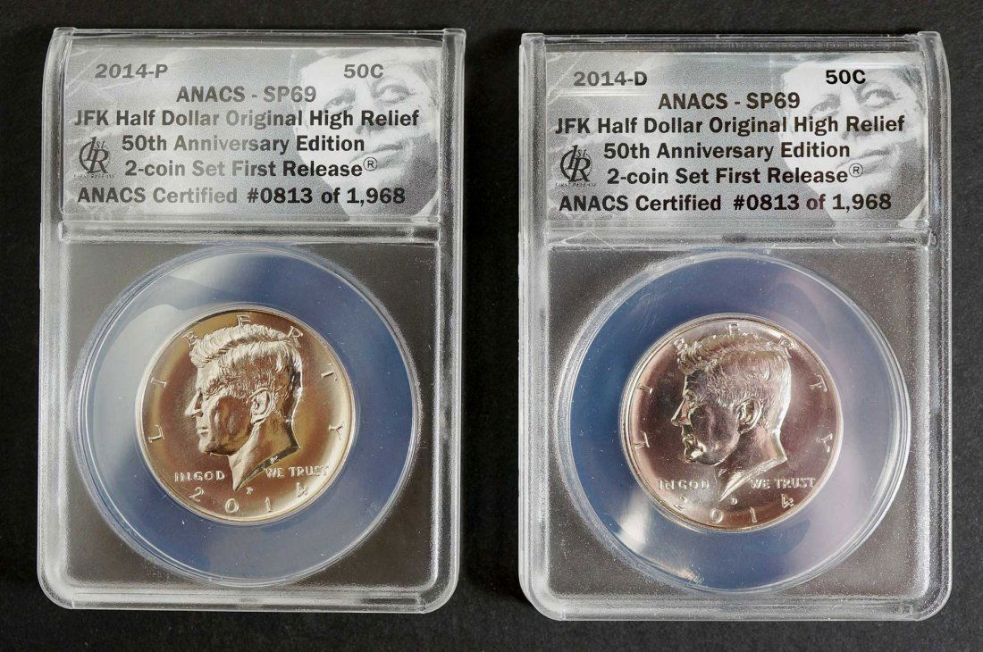 Gold 2014 JFK Half Dollar Original High Relief 2 Coin (1 of 1)