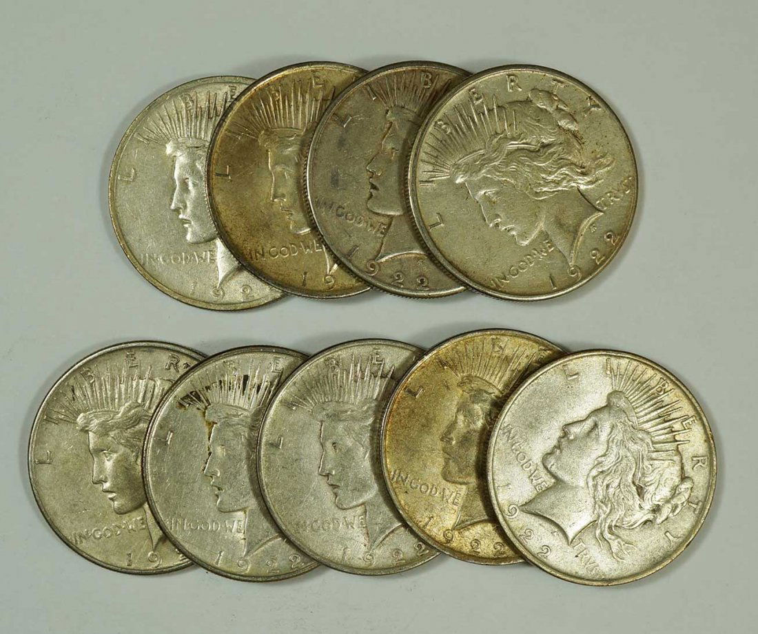 Group of (9) Morgan US Silver Dollars, Assorted Dated & (1 of 1)
