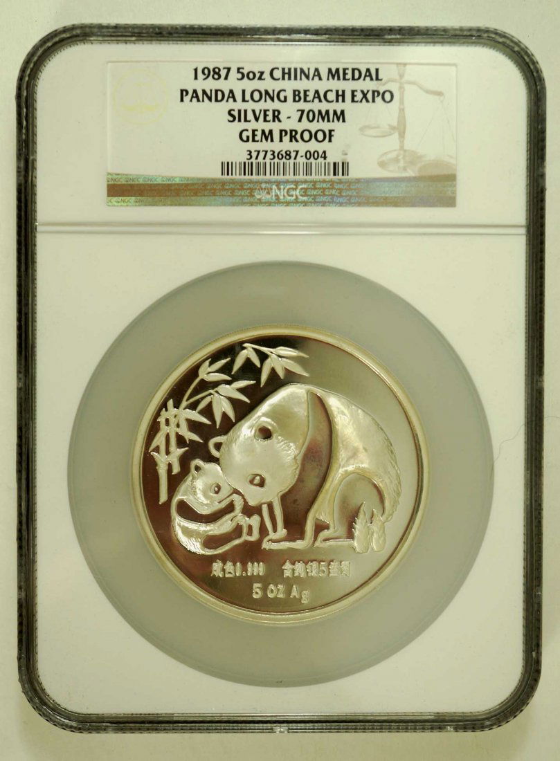 China 1987 5 Ounce China Medal, Panda Long Beach Expo, (1 of 2)