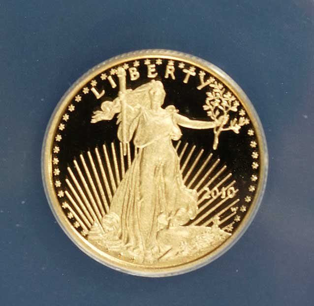 Gold 2010-W American Gold Eagle $10, 1/4 ounce ANACS (1 of 2)