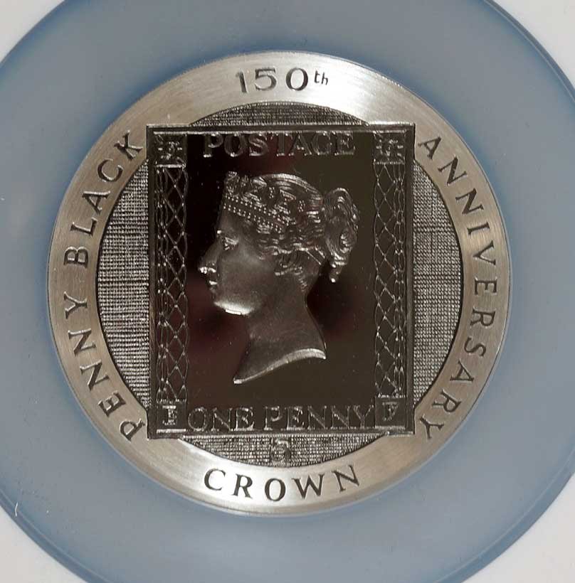 Isle of Man 1990 Silver 5 Cent Penny Black Anniversary (1 of 2)