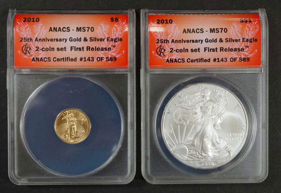 2010 25th Anniversary Gold & Silver Eagle Set, 2 coin (1 of 1)
