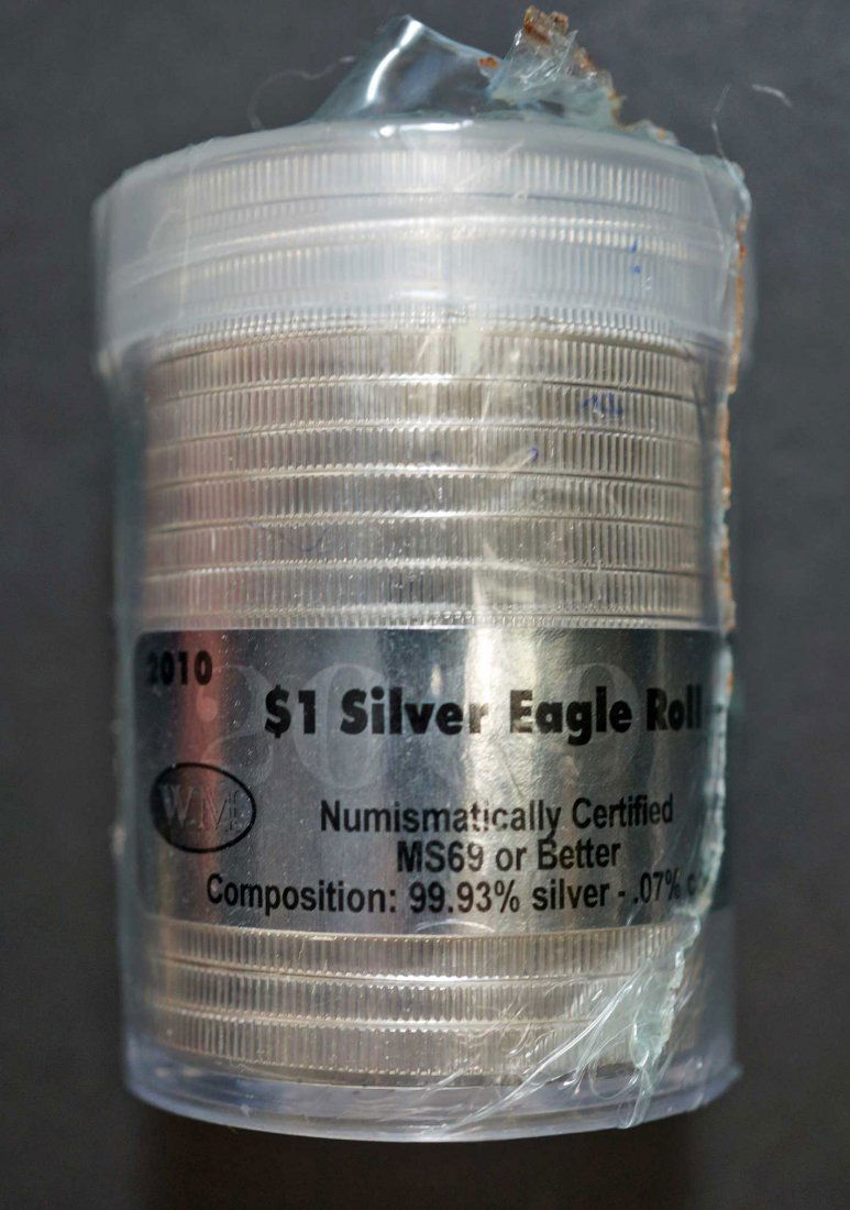 2010 Sealed Roll of (20) Silver Eagles, MS69 or Better (1 of 3)