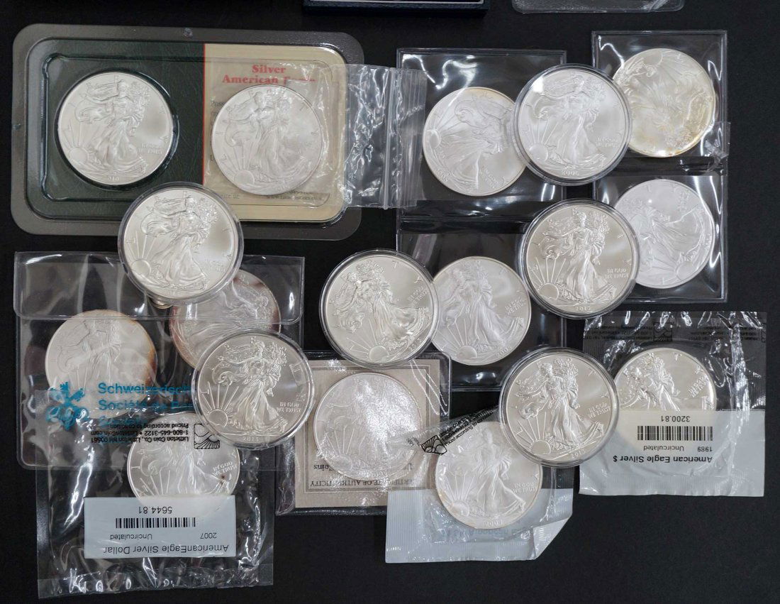 (21) $1 Silver Eagles, various dates, 1989-2013, each (1 of 4)