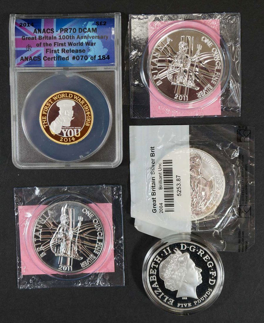 Great Britain Group of (5) Commemorative silver coins, (1 of 1)